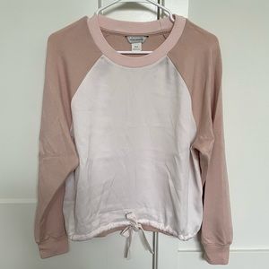 Club Monaco Pink Tie Front Sweatshirt